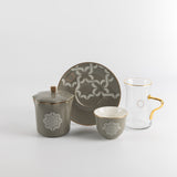 Octara - Tea Set (19-Pc) - Grey & Gold
