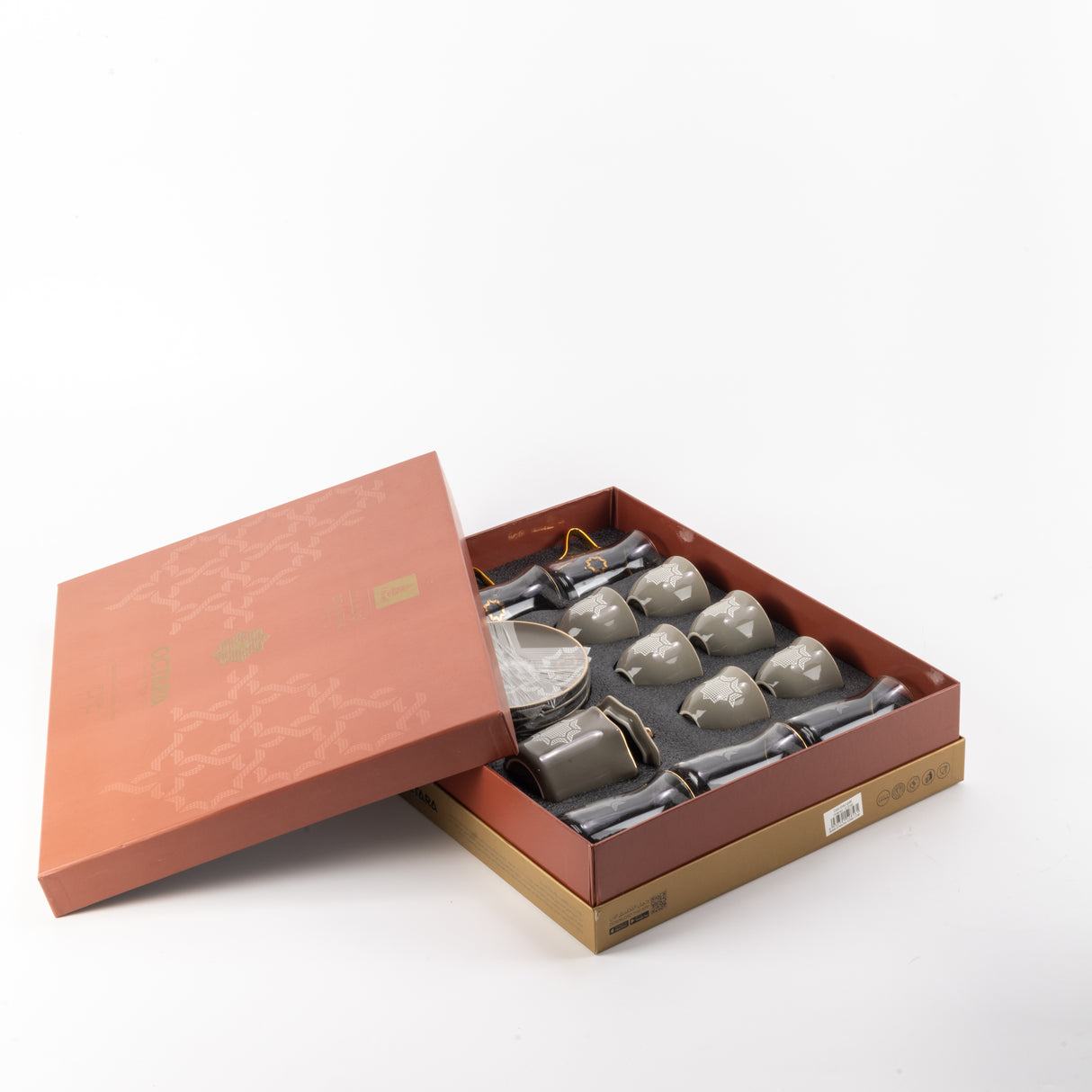 Octara - Tea Set (19-Pc) - Grey & Gold
