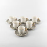 Octara - Espresso/Turkish Coffee Set (12-Pc) - Grey & Gold