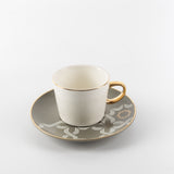 Octara - Espresso/Turkish Coffee Set (12-Pc) - Grey & Gold