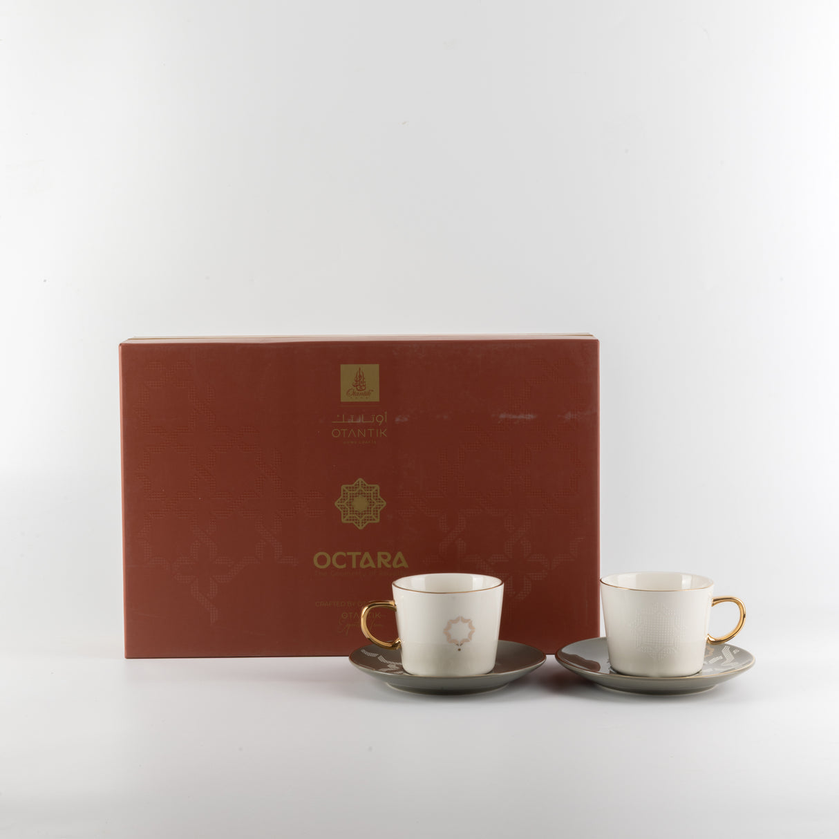 Octara - Espresso/Turkish Coffee Set (12-Pc) - Grey & Gold