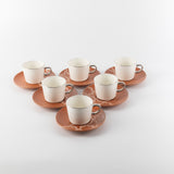 Octara - Espresso/Turkish Coffee Set (12-Pc) - Orange & Silver