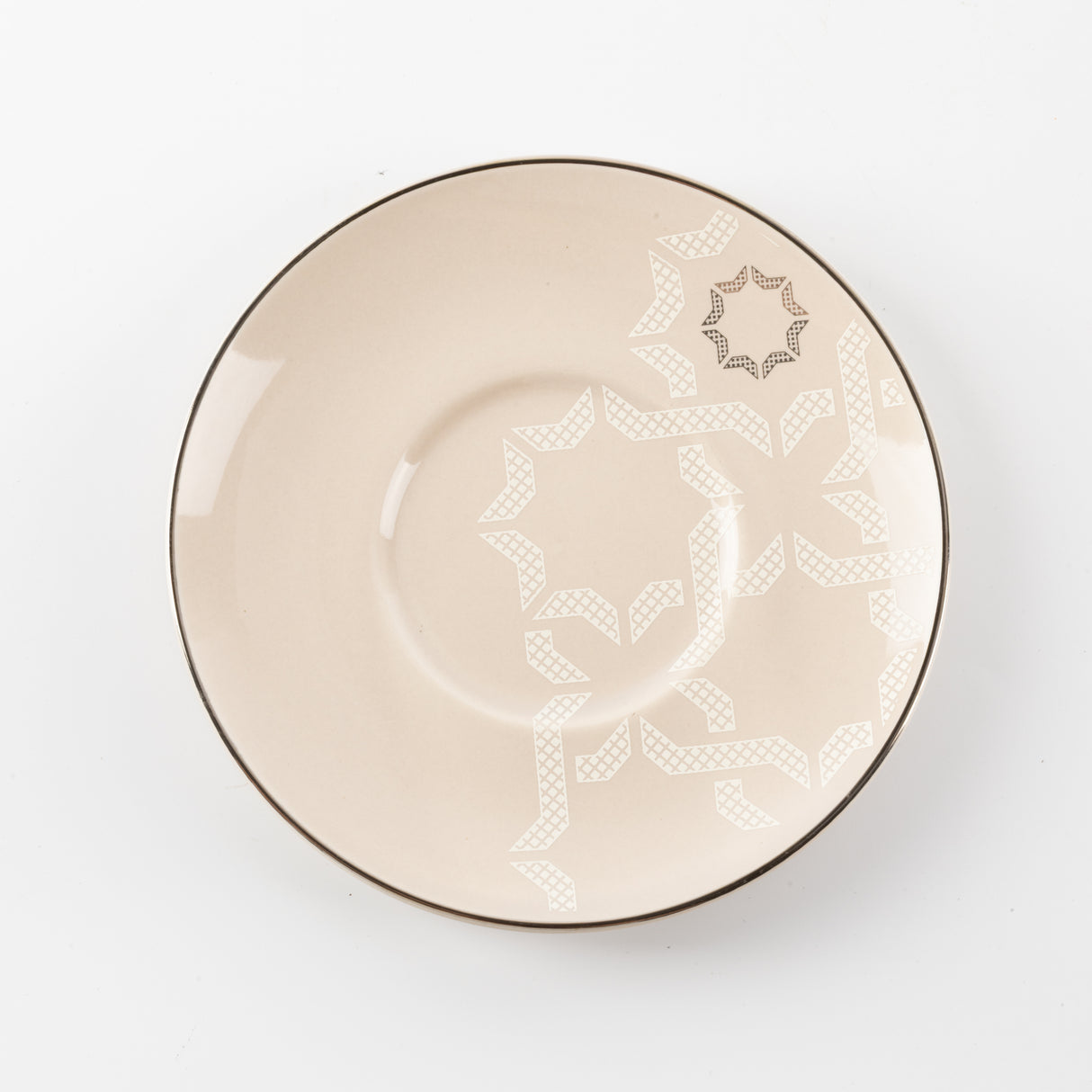 Octara - Cappuccino Set (12-Pc) - Beige & Silver
