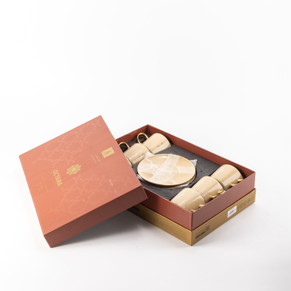 Octara - Cappuccino Set (12-Pc) - Ivory & Gold