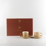 Octara - Cappuccino Set (12-Pc) - Ivory & Gold