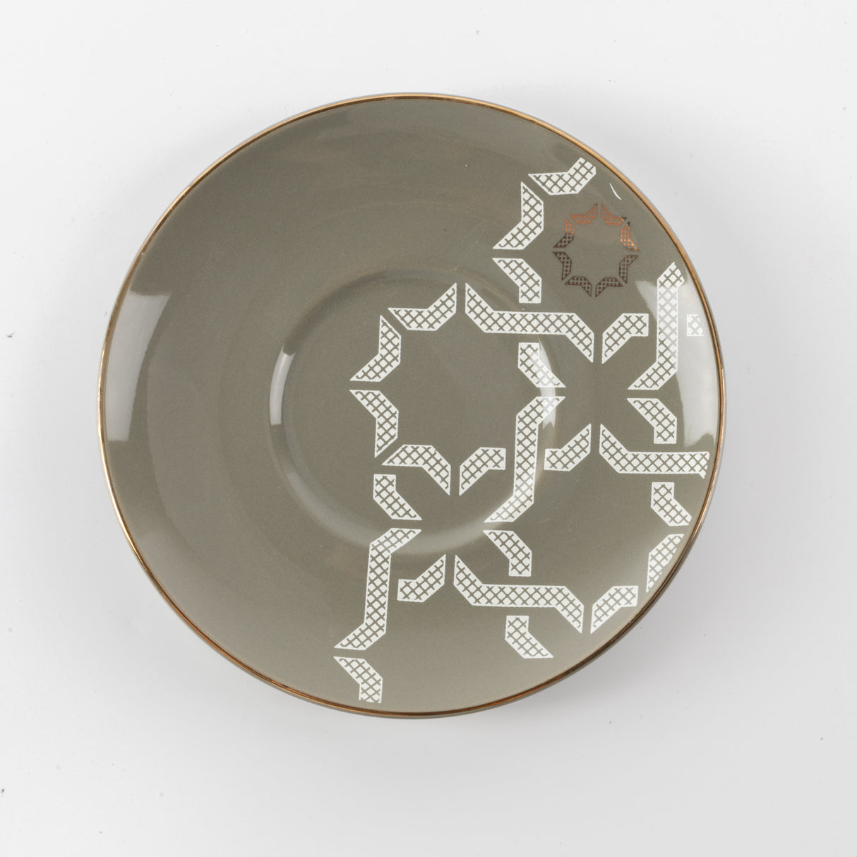 Octara - Cappuccino Set (12-Pc) - Grey & Gold