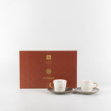 Octara - Cappuccino Set (12-Pc) - Grey & Gold