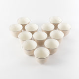 Octara - Arabic Coffee Cups Set (12-Pc) - Beige & Silver