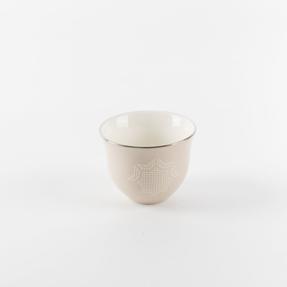 Octara - Arabic Coffee Cups Set (12-Pc) - Beige & Silver
