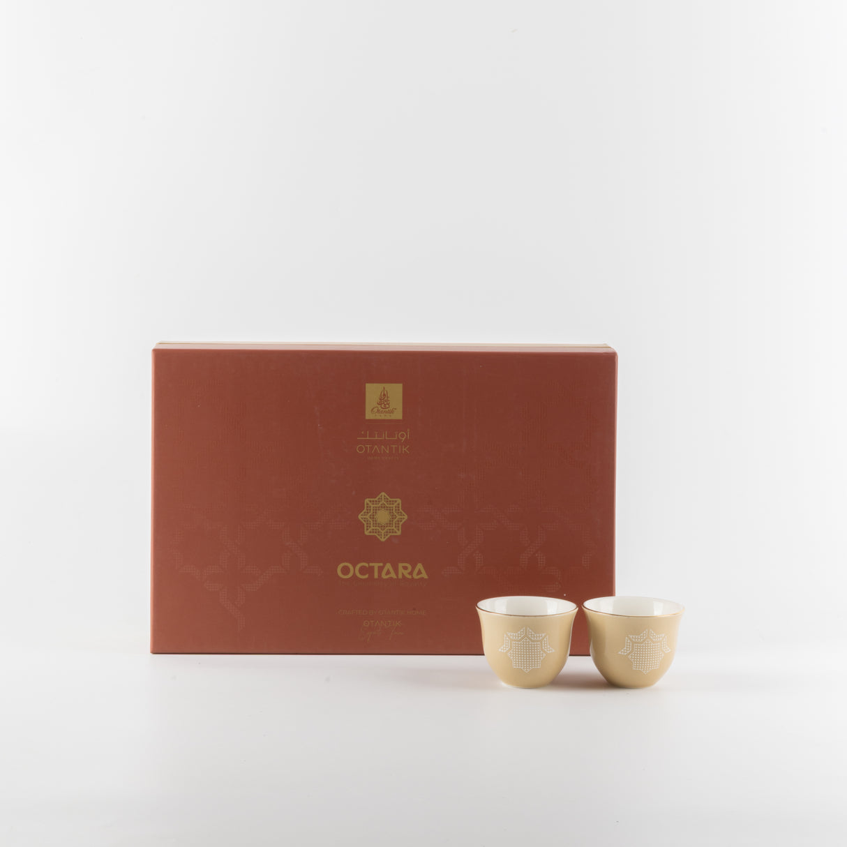 Octara - Arabic Coffee Cups Set (12-Pc) - Ivory & Gold