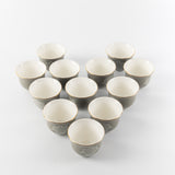 Octara - Arabic Coffee Cups Set (12-Pc) - Grey & Gold