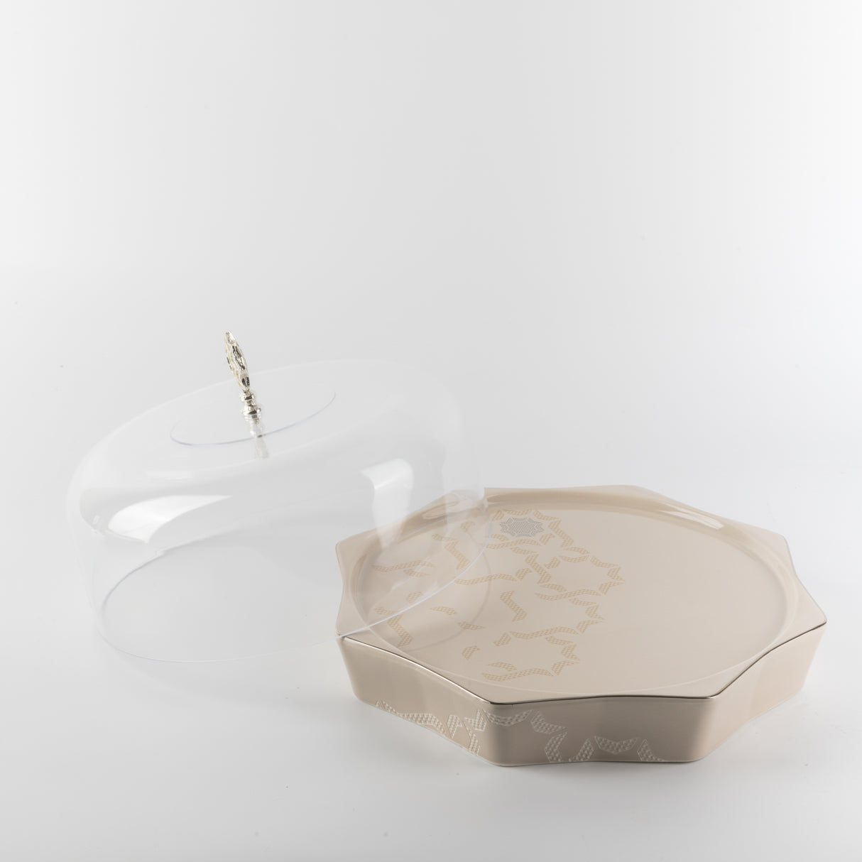 Octara - Cake Set (9-Pc) - Beige & Silver