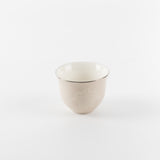 Octara - Arabic Coffee Cups With Holder - Beige & Silver