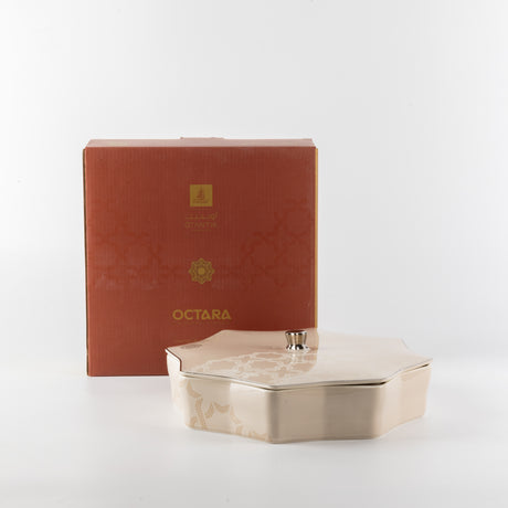 Octara - Large Decorative Canister - Beige & Silver