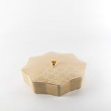 Octara - Large Decorative Canister - Ivory & Gold