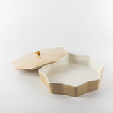 Octara - Large Decorative Canister - Ivory & Gold