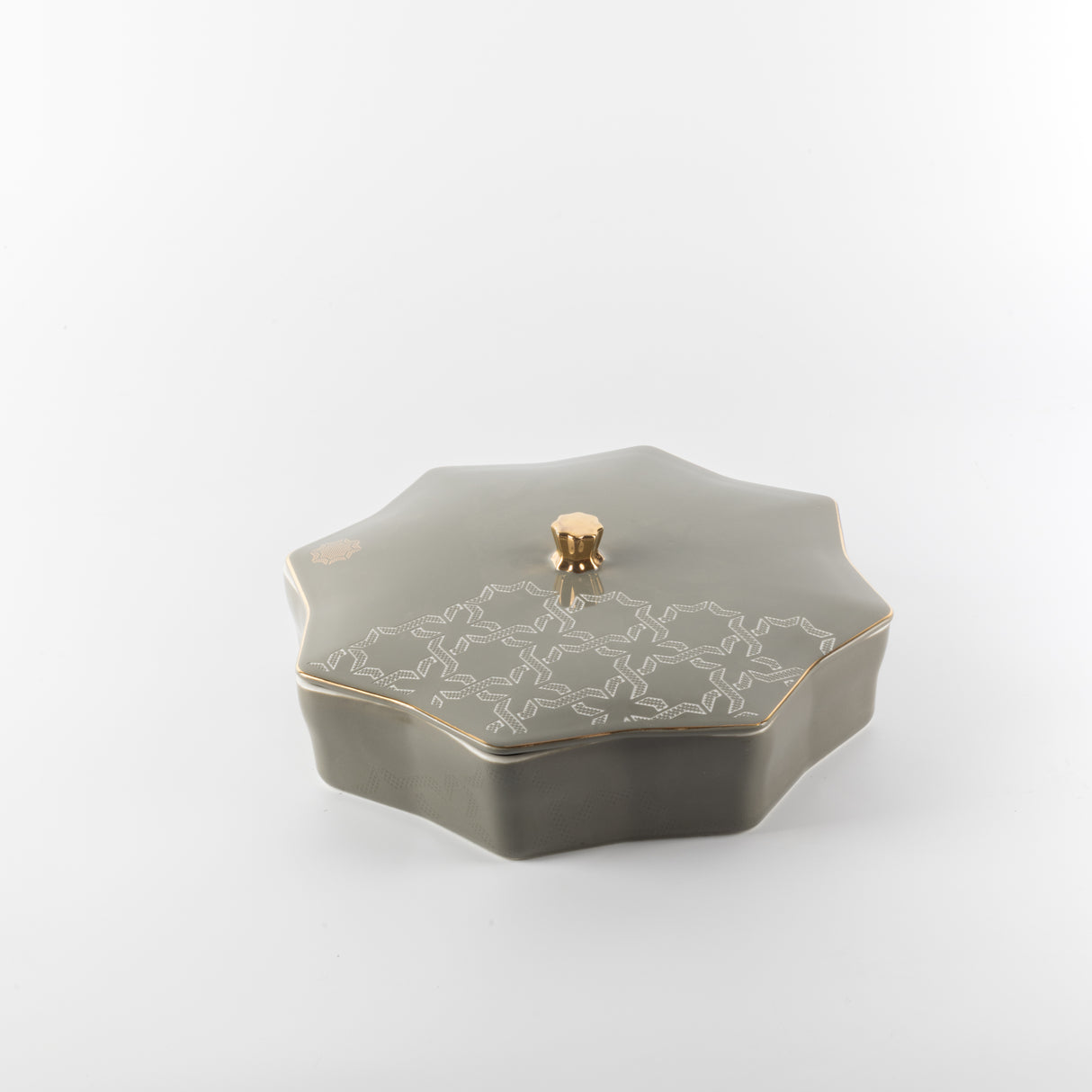 Octara - Large Decorative Canister - Grey & Gold