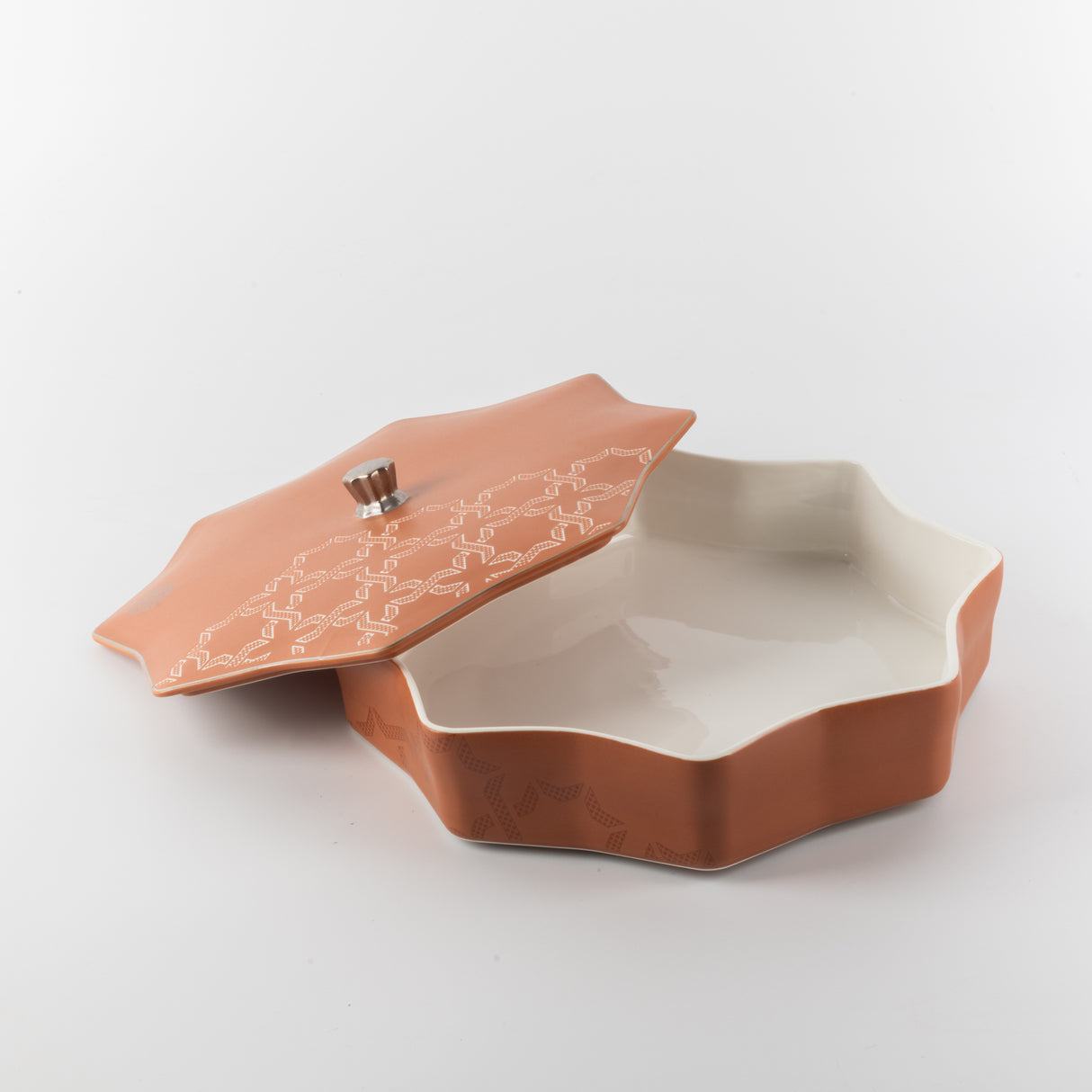 Octara - Large Decorative Canister - Orange & Silver