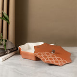 Octara - Large Decorative Canister - Orange & Silver