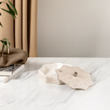 Octara - Medium Decorative Canister - Beige & Silver