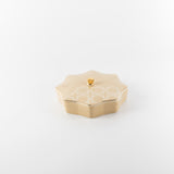 Octara - Medium Decorative Canister - Ivory & Gold