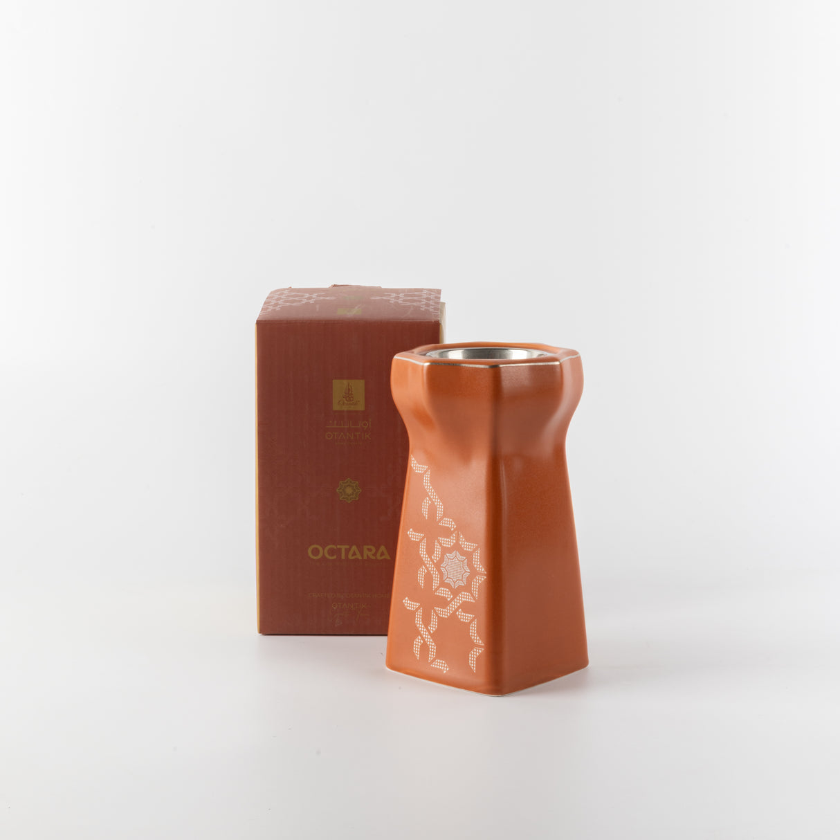 Octara - Incense Burner - Orange & Silver