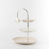Octara - 3 Tier Plate - Beige & Silver