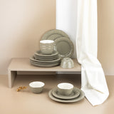 Nourhan - Dinner Set (18-Pc) - Soft Sage & Silver
