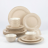 Nourhan - Dinner Set (18-Pc)- Beige & Gold