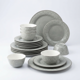 Nourhan - Dinner Set (18-Pc) - Grey & Silver
