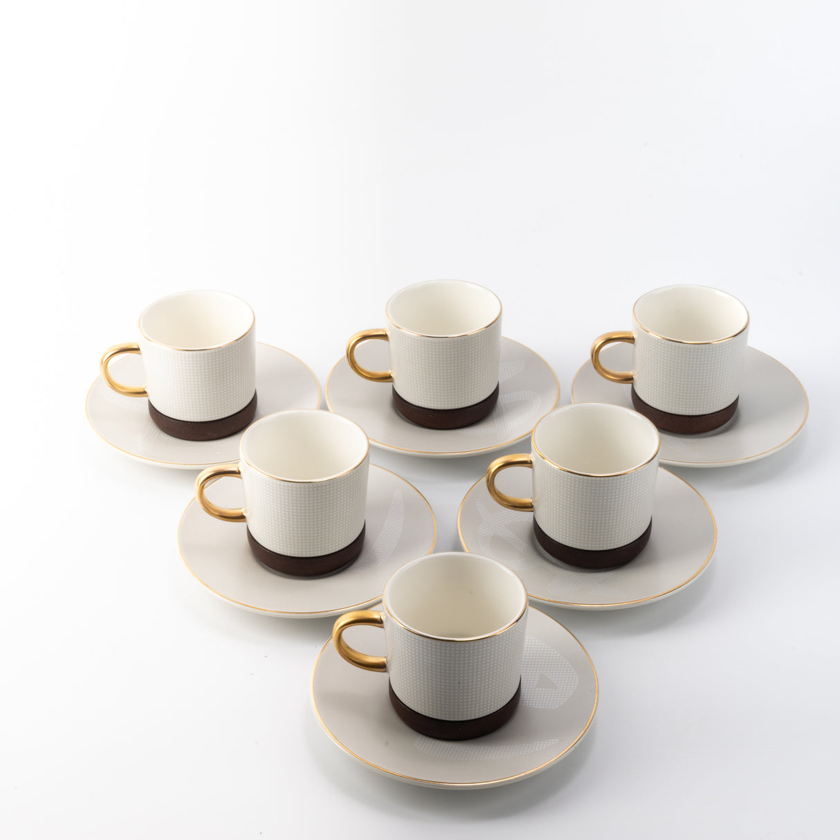 Sidrah - Espresso/Turkish Coffee Set (12-Pc) - Walnut Gold