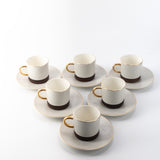 Sidrah - Espresso/Turkish Coffee Set (12-Pc) - Walnut Gold