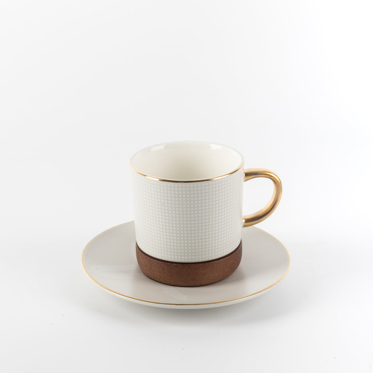 Sidrah - Cappuccino Set (12-Pc) - Walnut Gold