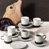 Sidrah - Cappuccino Set (12-Pc) - Midnight Silver