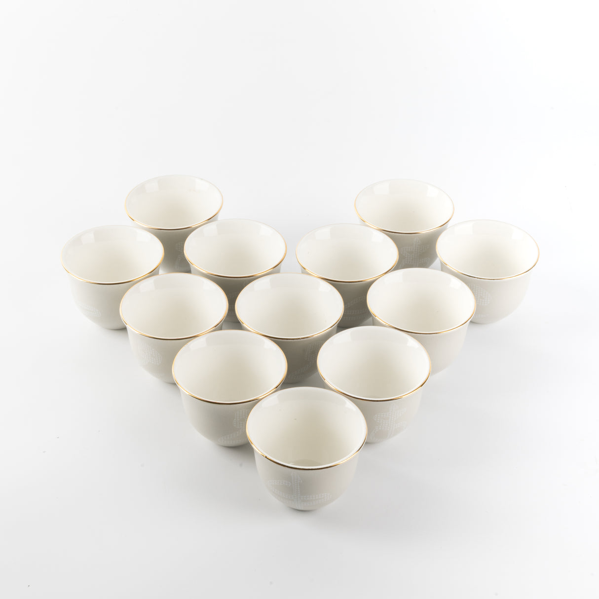 Sidrah - Arabic Coffee Cups Set (12-Pc) - Walnut Gold