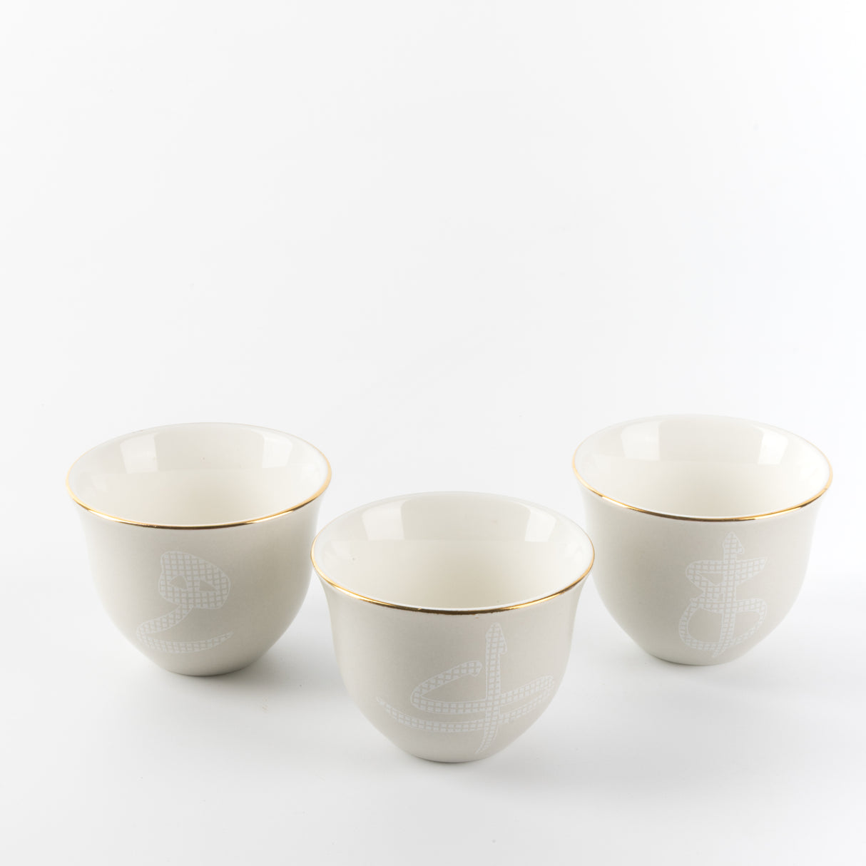 Sidrah - Arabic Coffee Cups Set (12-Pc) - Walnut Gold