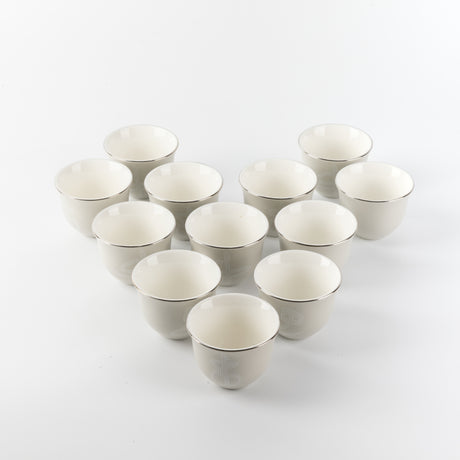 Sidrah - Arabic Coffee Cups Set (12-Pc) - Midnight Silver