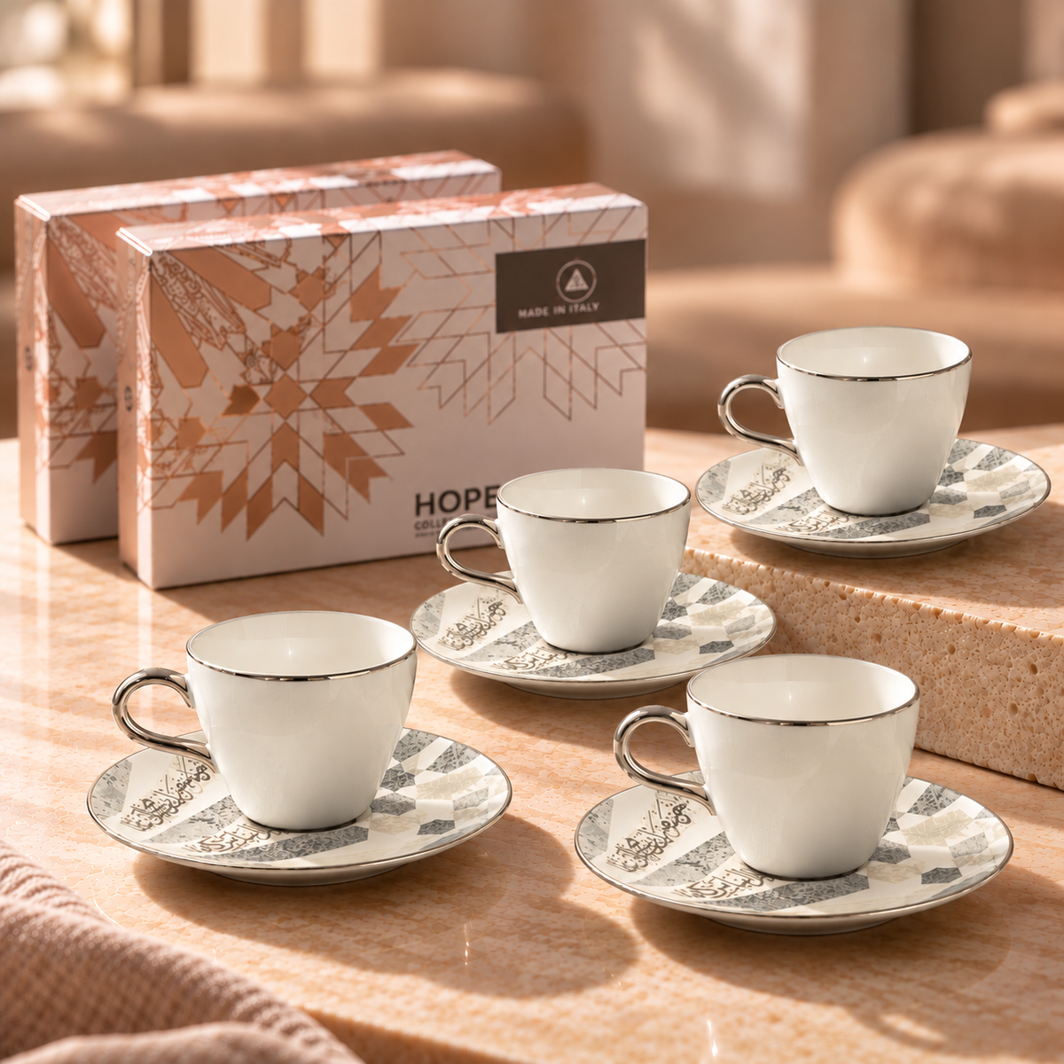 Bundle- Amal Turkish Coffee Duo (Set of 2)-Grey & Silver