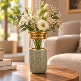 Luxury Majlis - Medium Decorative Vase - Grey & Gold