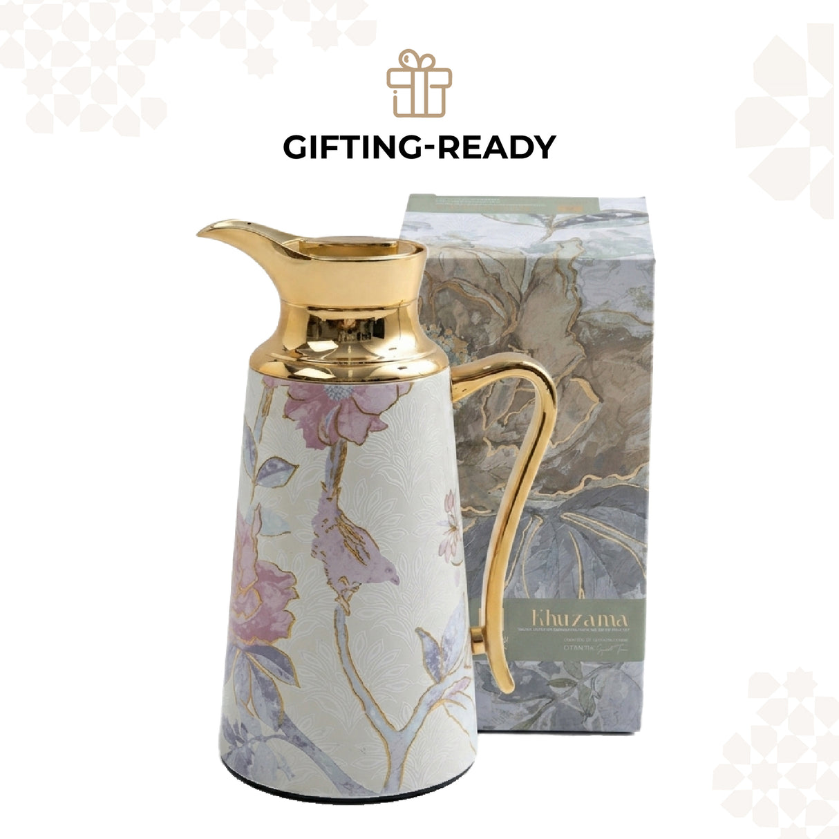 Khuzama - Vacuum Flask / Thermos - Pink & Gold