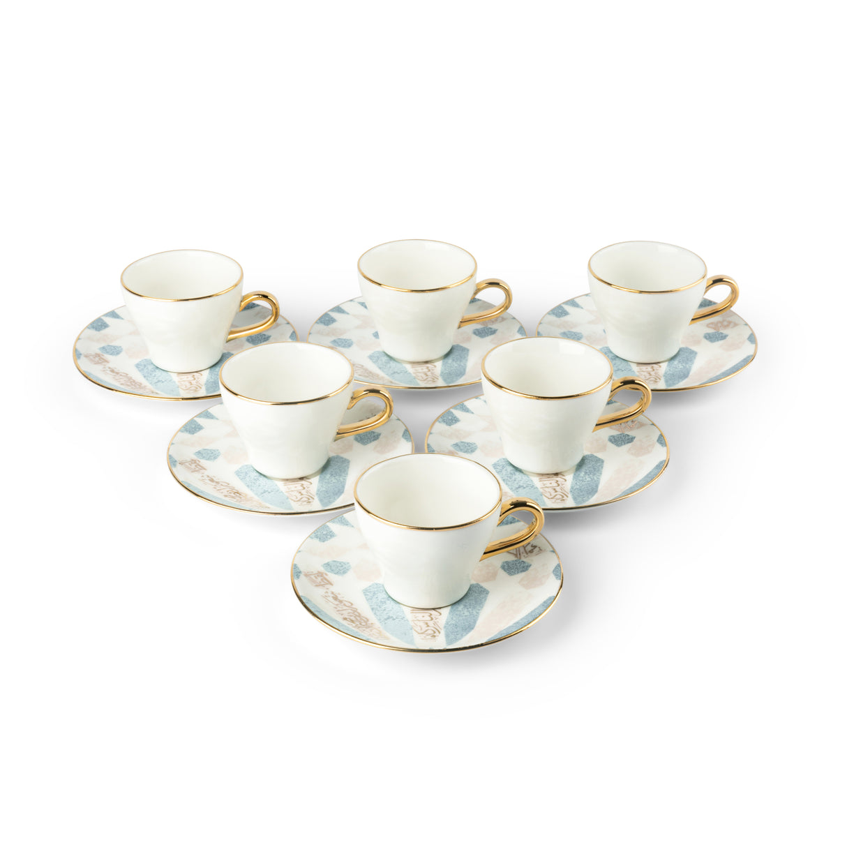 Luxury Amal Coffee Duo (Set of 2)-Blue & Gold
