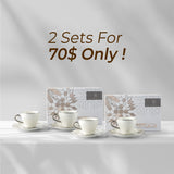 Luxury Amal Coffee Duo (Set of 2)-Grey & Silver