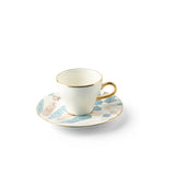 Amal - Espresso /Turkish Coffee Cups, (4-Pc) - Blue & Gold