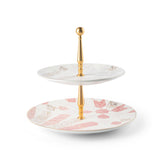 Amal - Plato de 2 niveles (7,5"+10") -Rosa y dorado