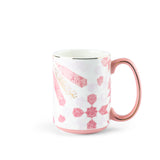 Amal - Taza de café individual individual (350 ml) - Rosa y dorado