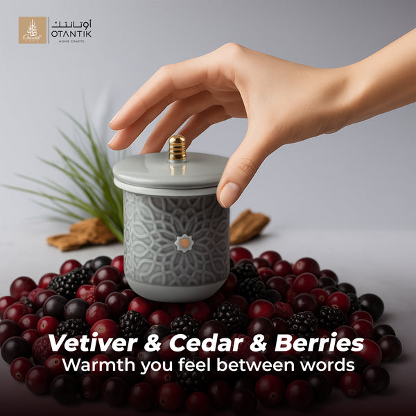 Asala - Large Candle| Wild Cedarberry - Grey & Gold – Otantik Home