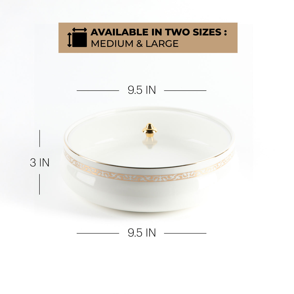 Naqsh - Large Decorative Canister - White & Gold