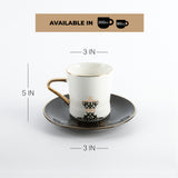 Naqsh -   Cappuccino Set (12-Pc) -Black & Gold
