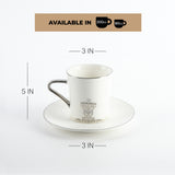 Naqsh - Cappuccino Set (12-Pc) -White & Silver