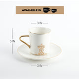 Naqsh - Cappuccino Set (12-Pc) -White & Gold